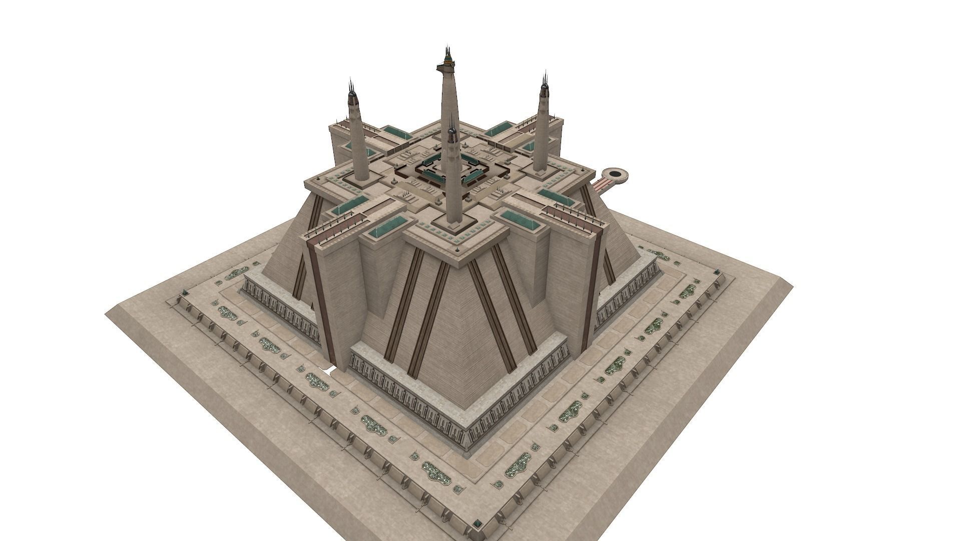 Imperial Palace - Jedi Temple - Star Wars Low-poly 3D model_4