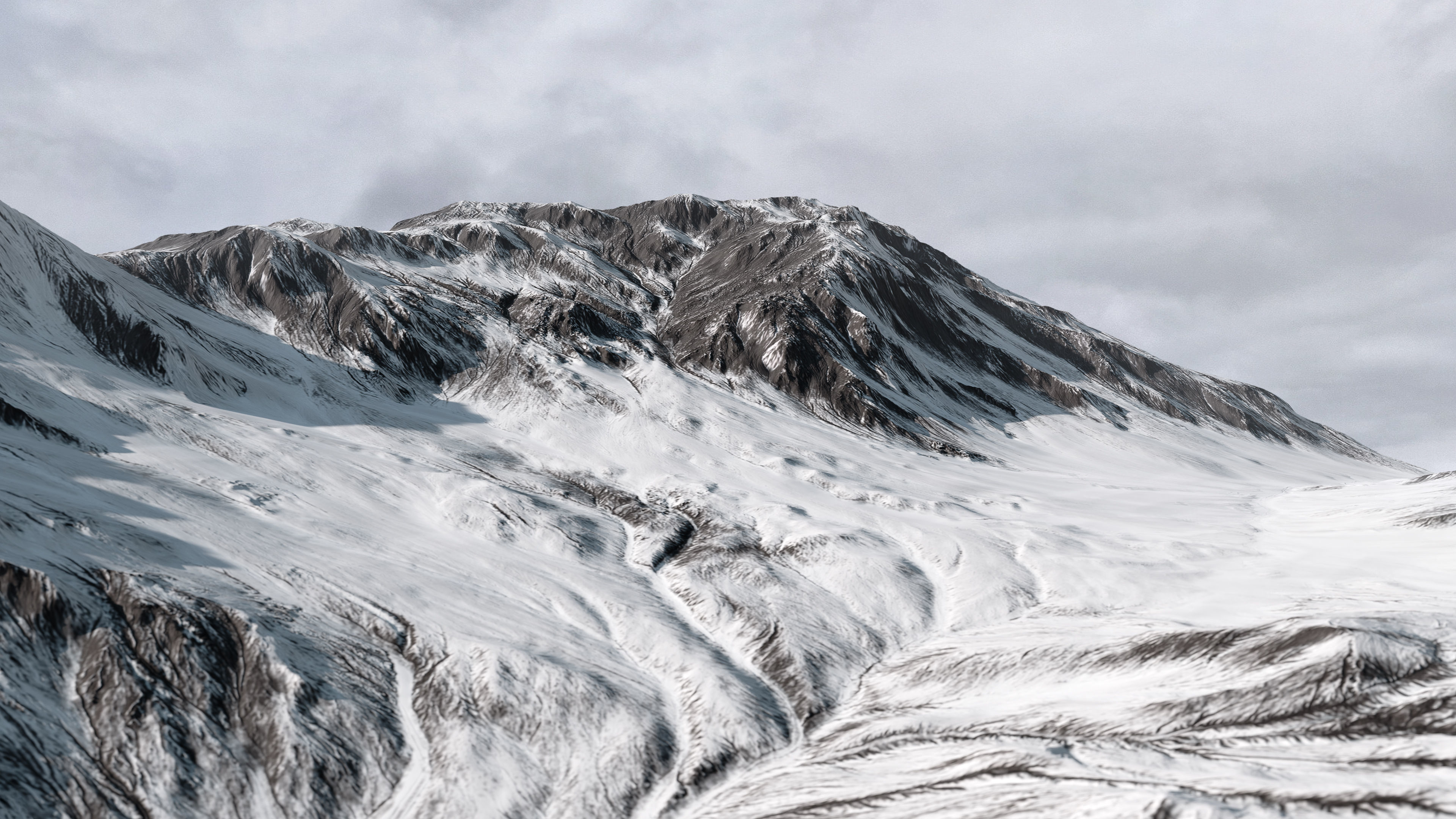 Snowy Landscape Low-poly 3D model_2