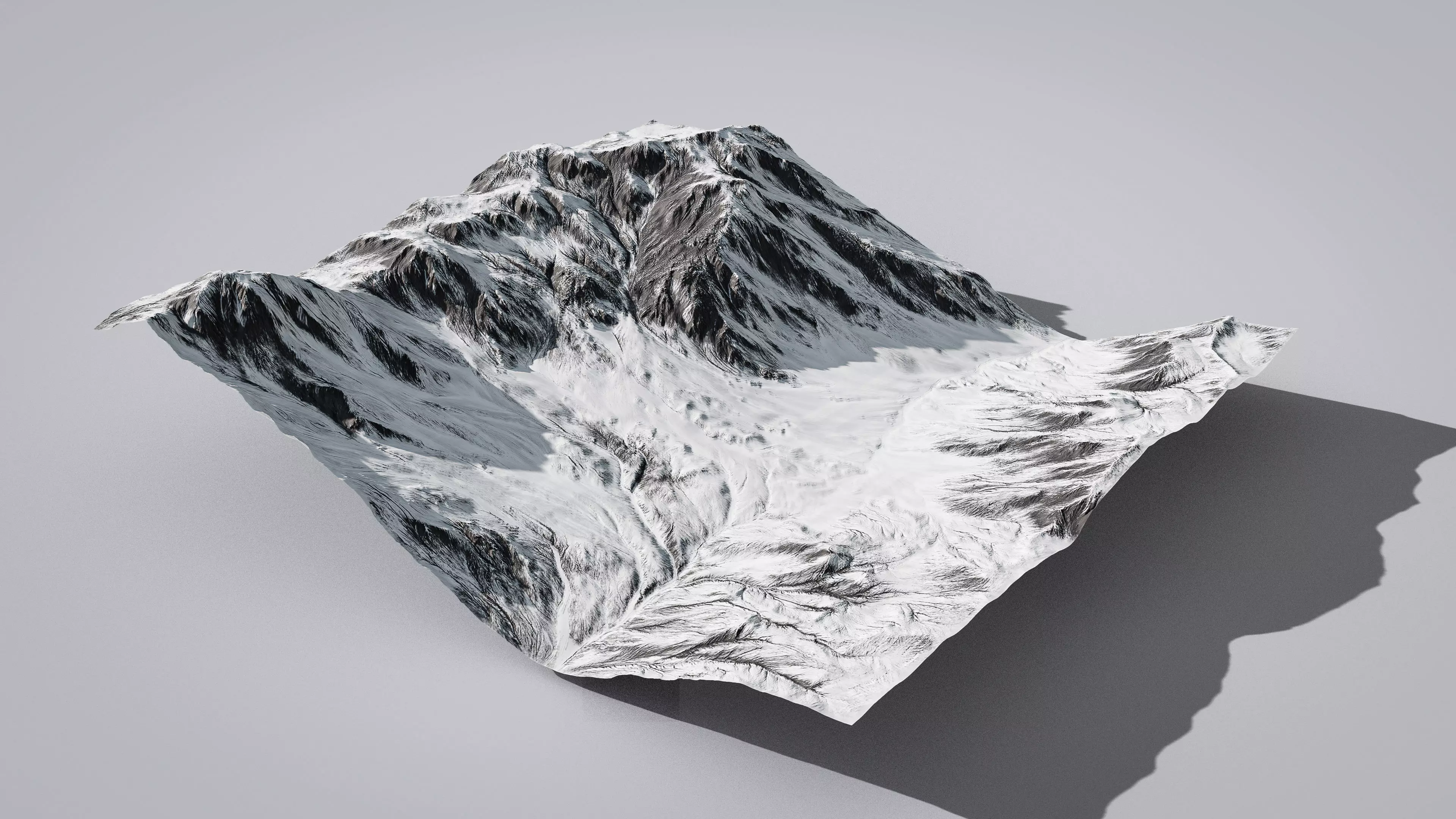 Snowy Landscape Low-poly 3D model_0