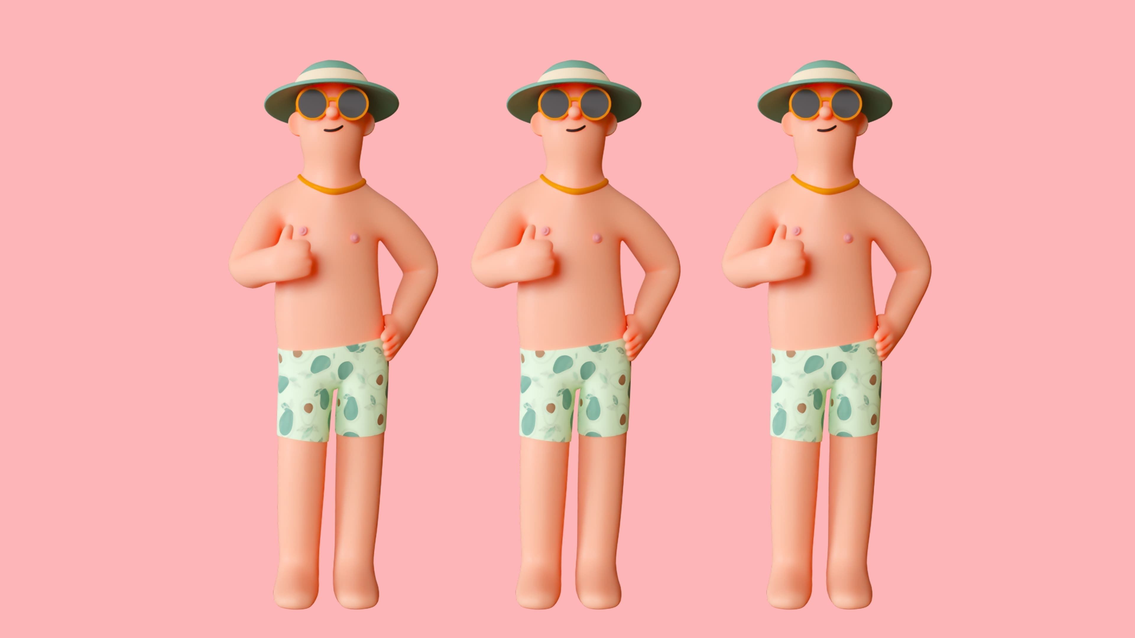 Cartoon Characters 4 Low-poly 3D model_16