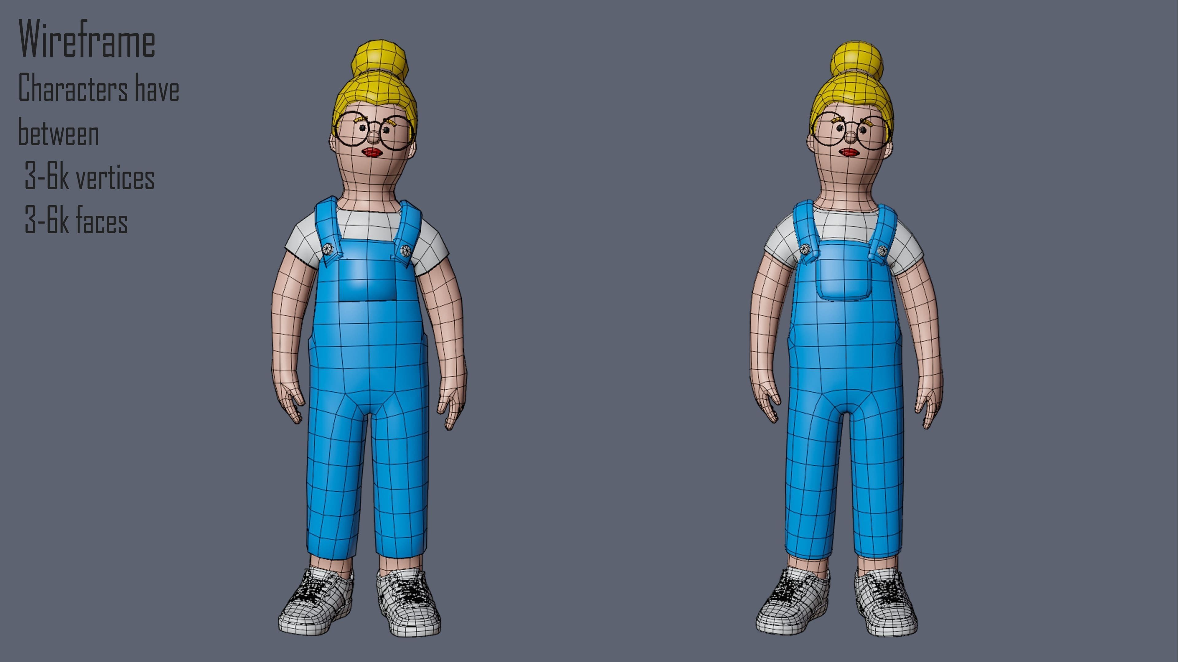 Cartoon Characters 4 Low-poly 3D model_10