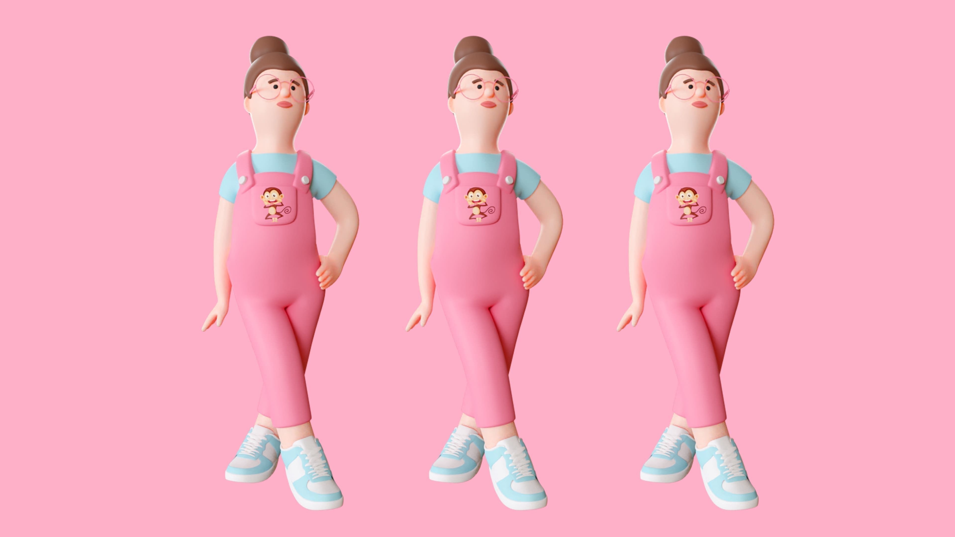 Cartoon Characters 4 Low-poly 3D model_18
