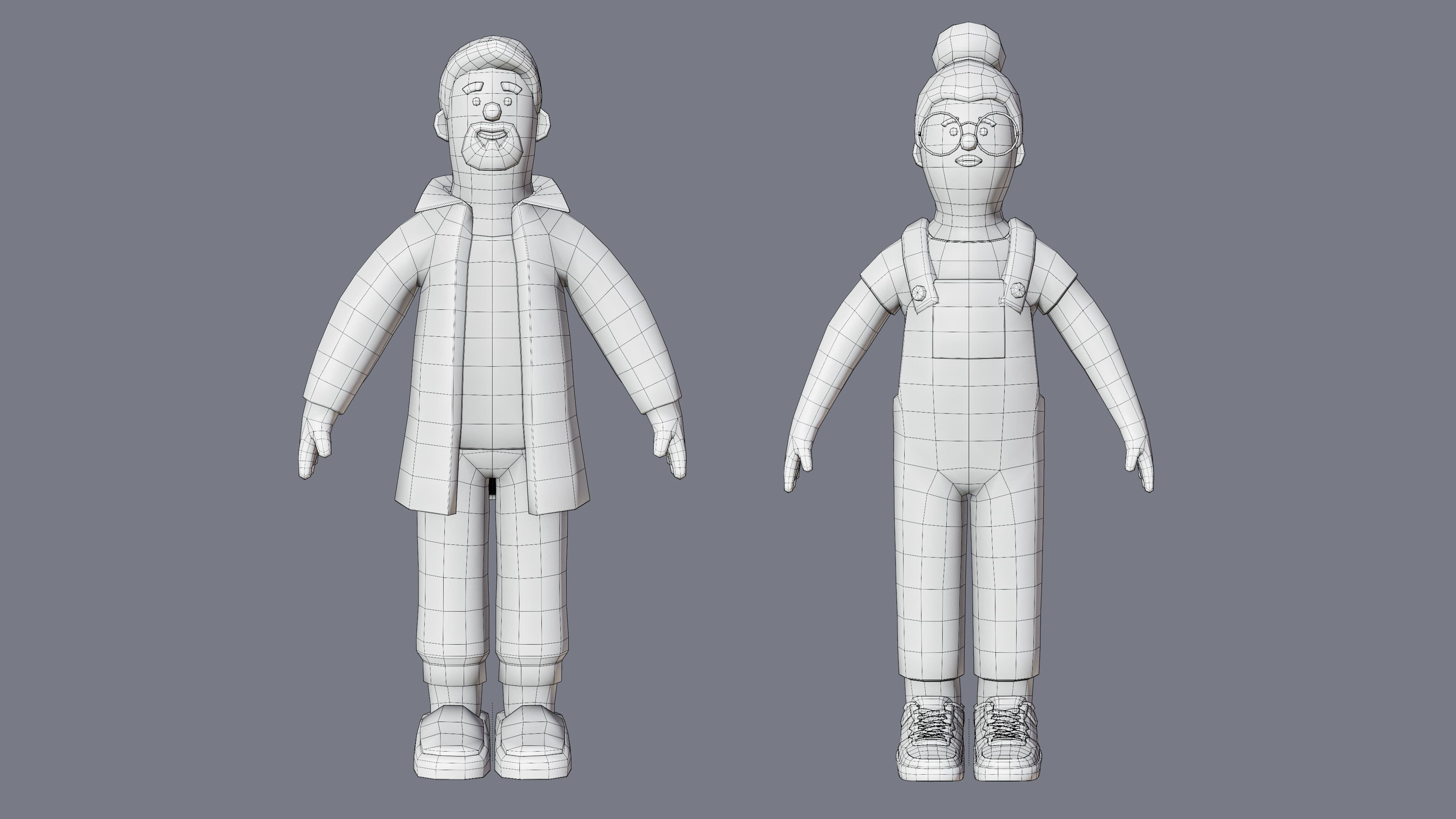 Cartoon Characters 4 Low-poly 3D model_19