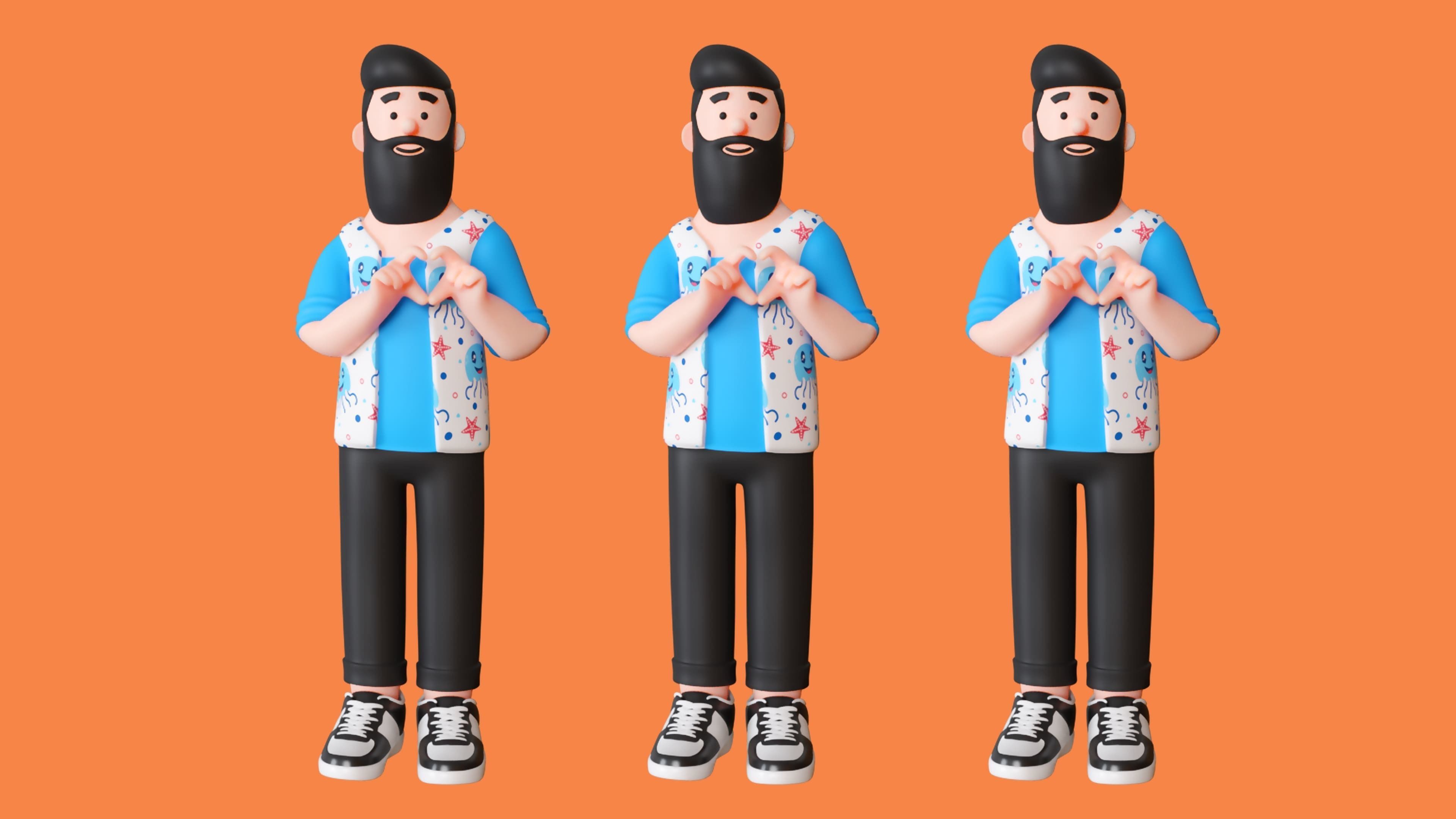 Cartoon Characters 4 Low-poly 3D model_14