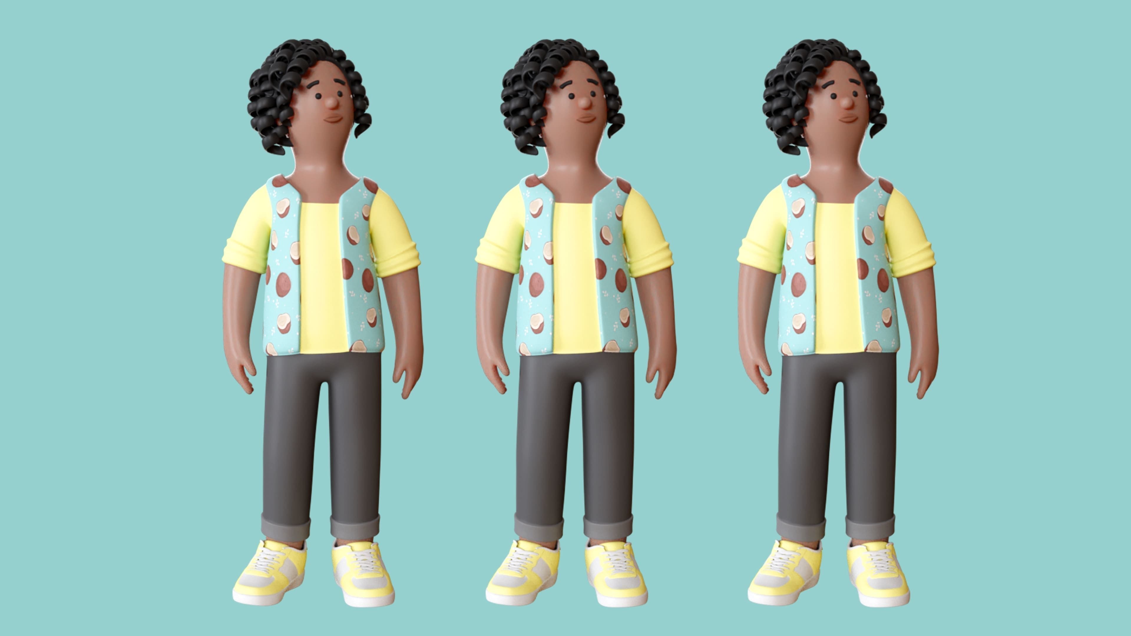 Cartoon Characters 4 Low-poly 3D model_17