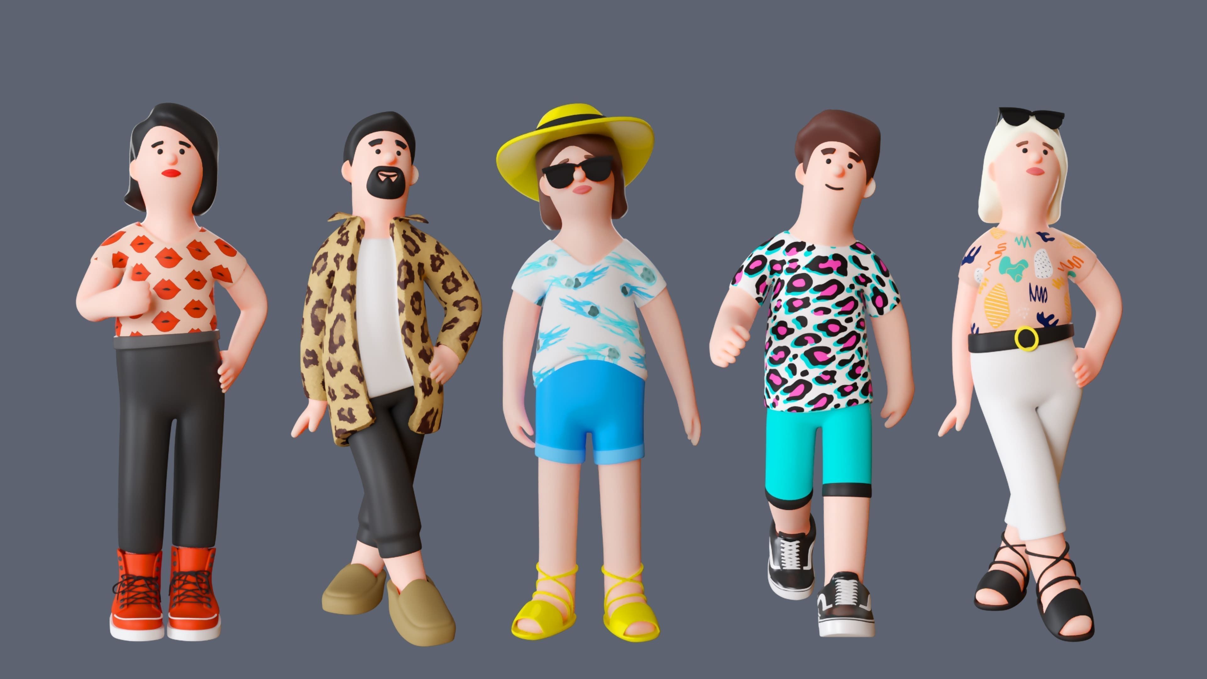 Cartoon Characters 4 Low-poly 3D model_8