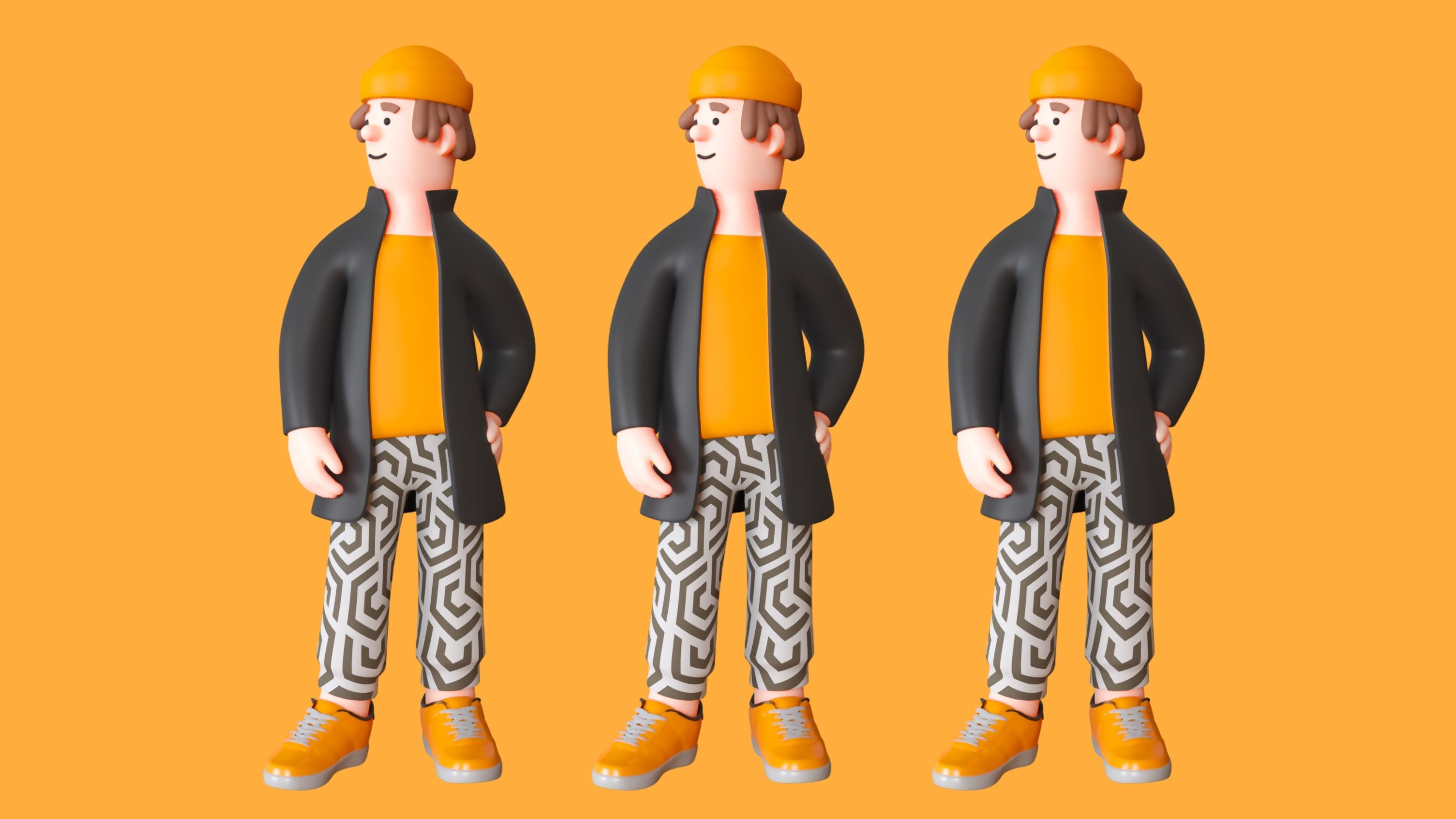Cartoon Characters 4 Low-poly 3D model_13