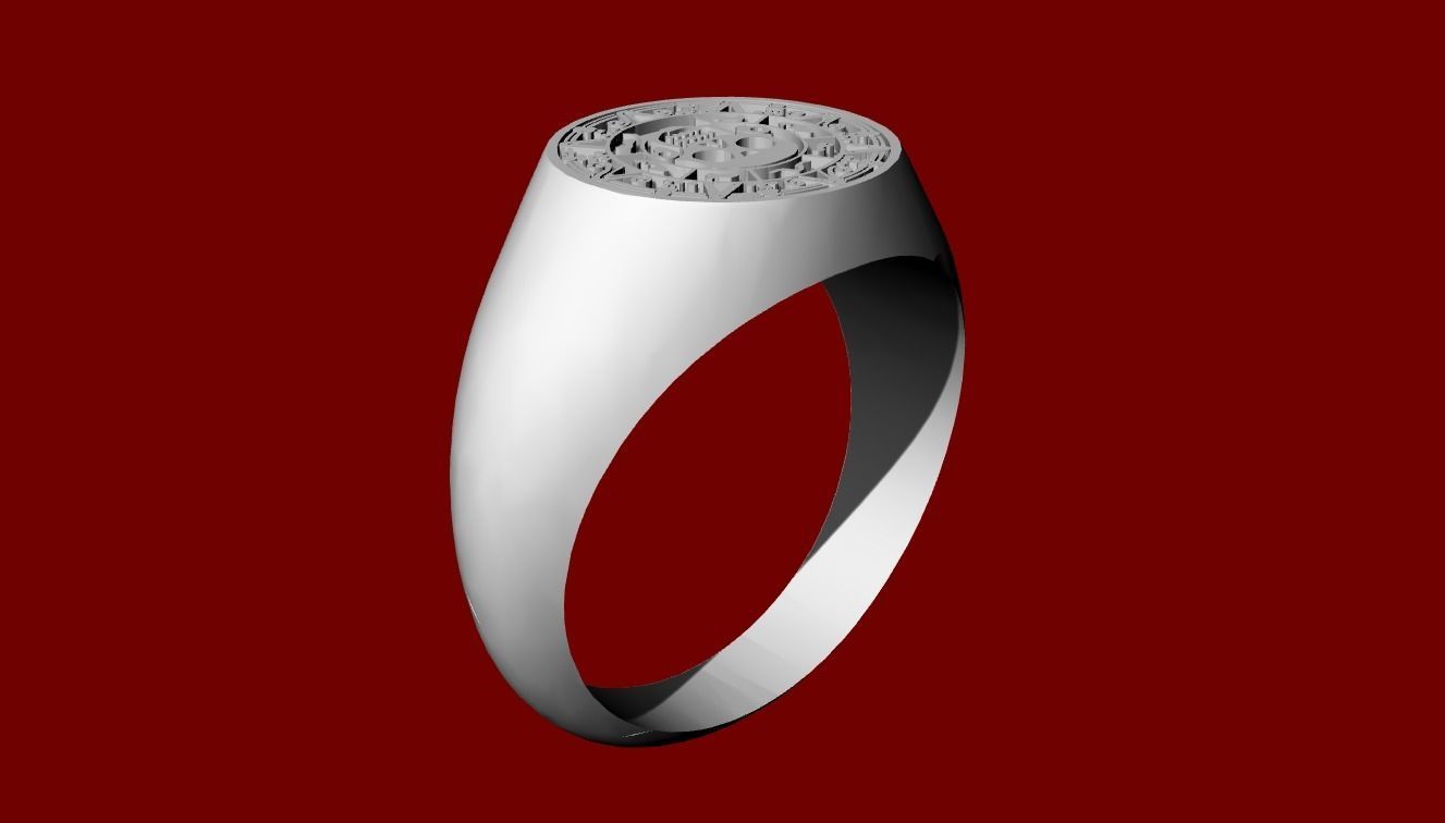 Pirate Coin Ring 3D print model_2