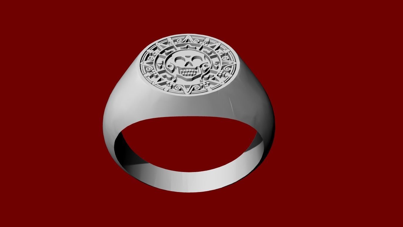 Pirate Coin Ring 3D print model_1