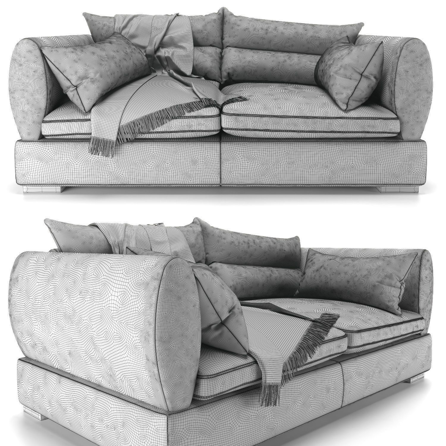 Blanche PARMA 2 Seats Sofa 3D model_2