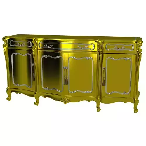 Cabinet 3D Model gold sideboard
