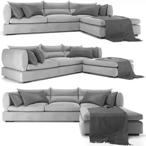 Blanche PARMA 3 seats Sofa 3D model Blanche PARMA 3 seats Sofa 3D model