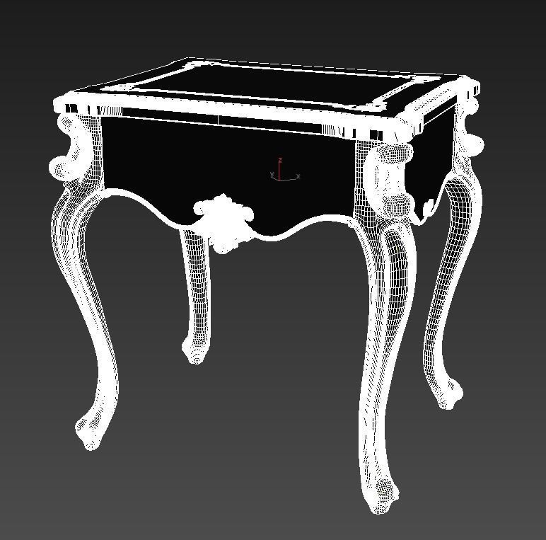Table models with the same classic pattern style  3D print model_3