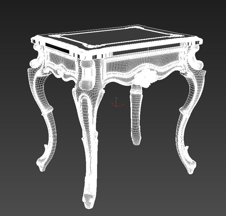 Table models with the same classic pattern style  3D print model_11