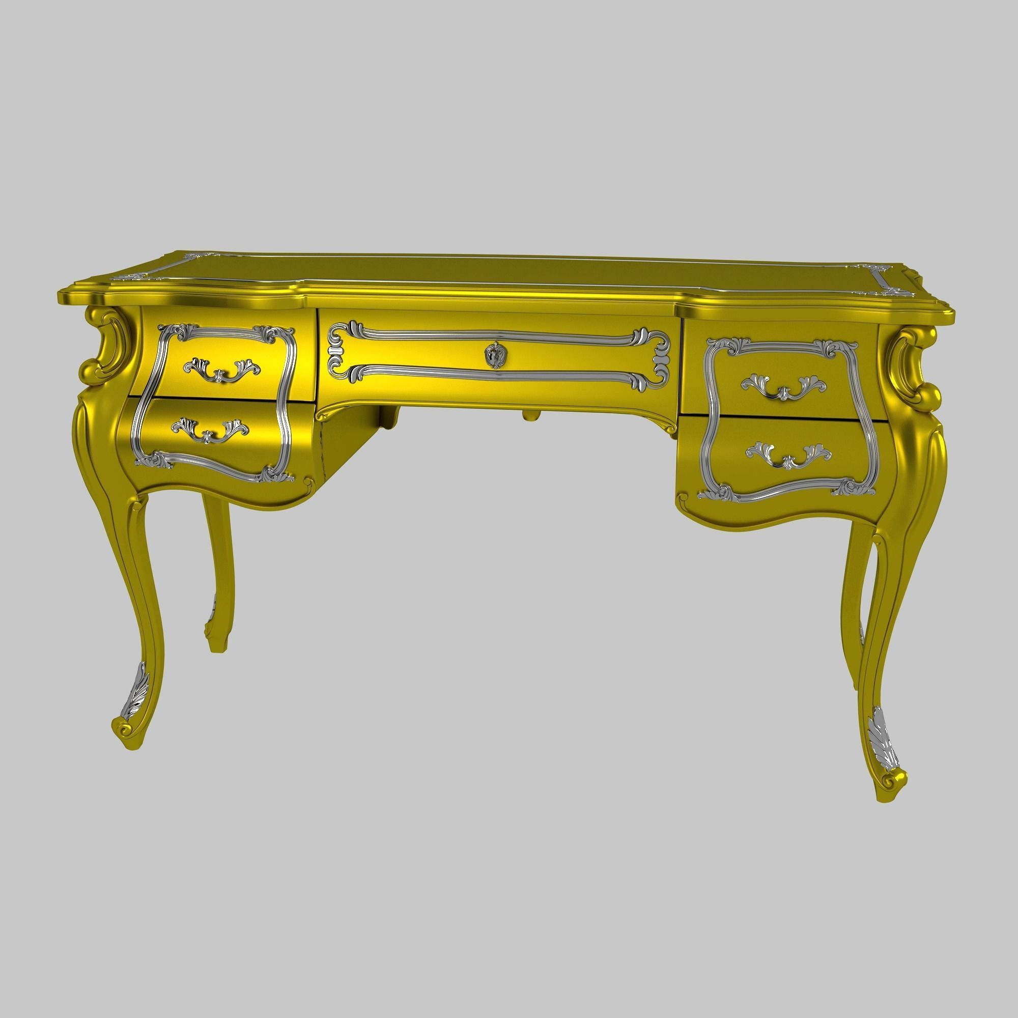 Table models with the same classic pattern style  3D print model_12