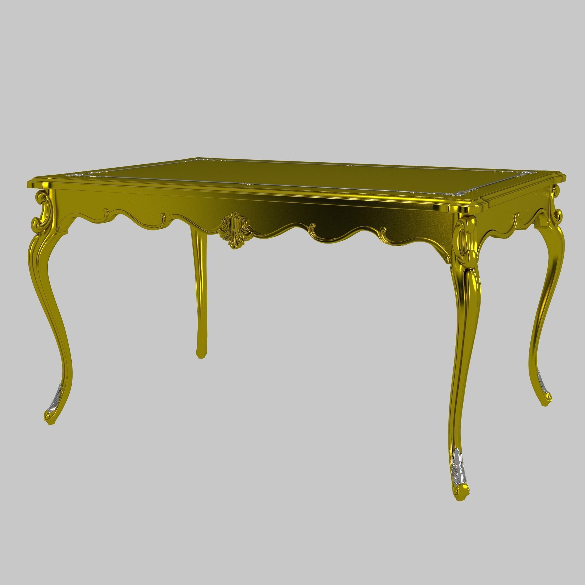 Table models with the same classic pattern style  3D print model_8