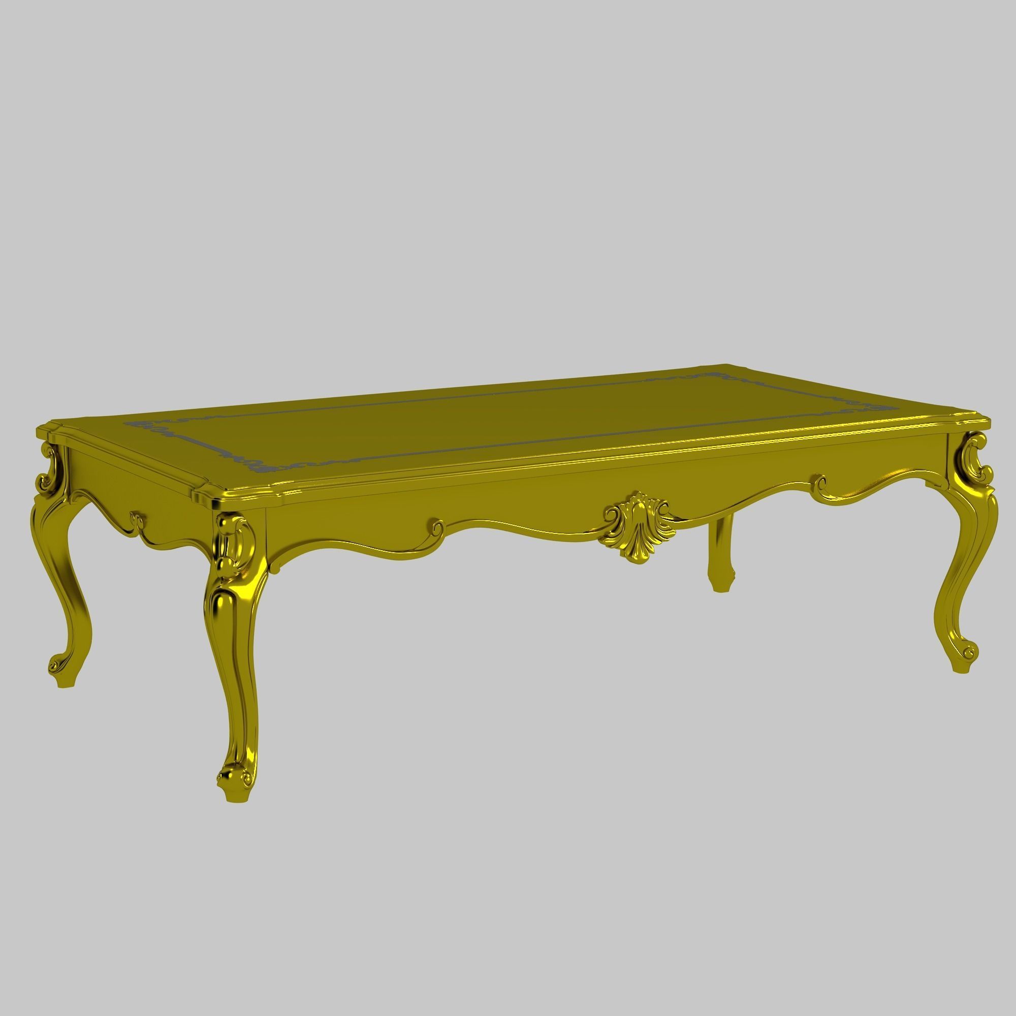 Table models with the same classic pattern style  3D print model_4