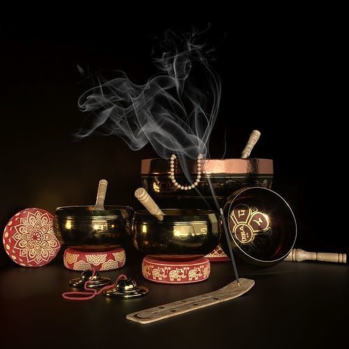 Tibetan singing bowls for SPA 3D model