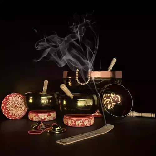 Tibetan singing bowls for SPA 3D model