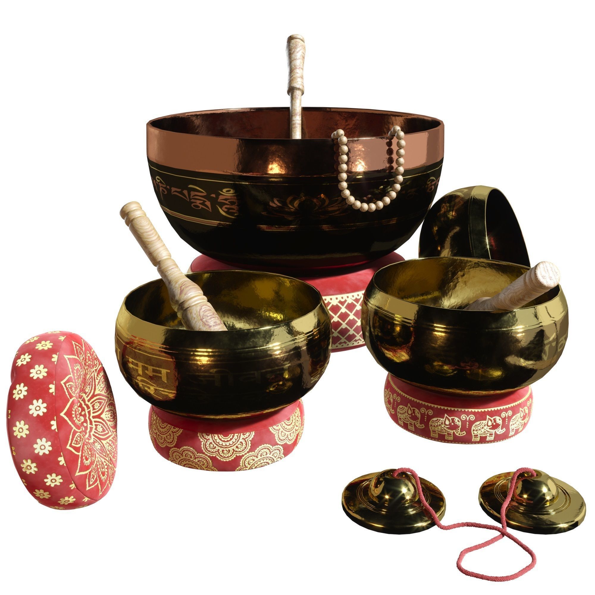 Tibetan singing bowls for SPA 3D model_5