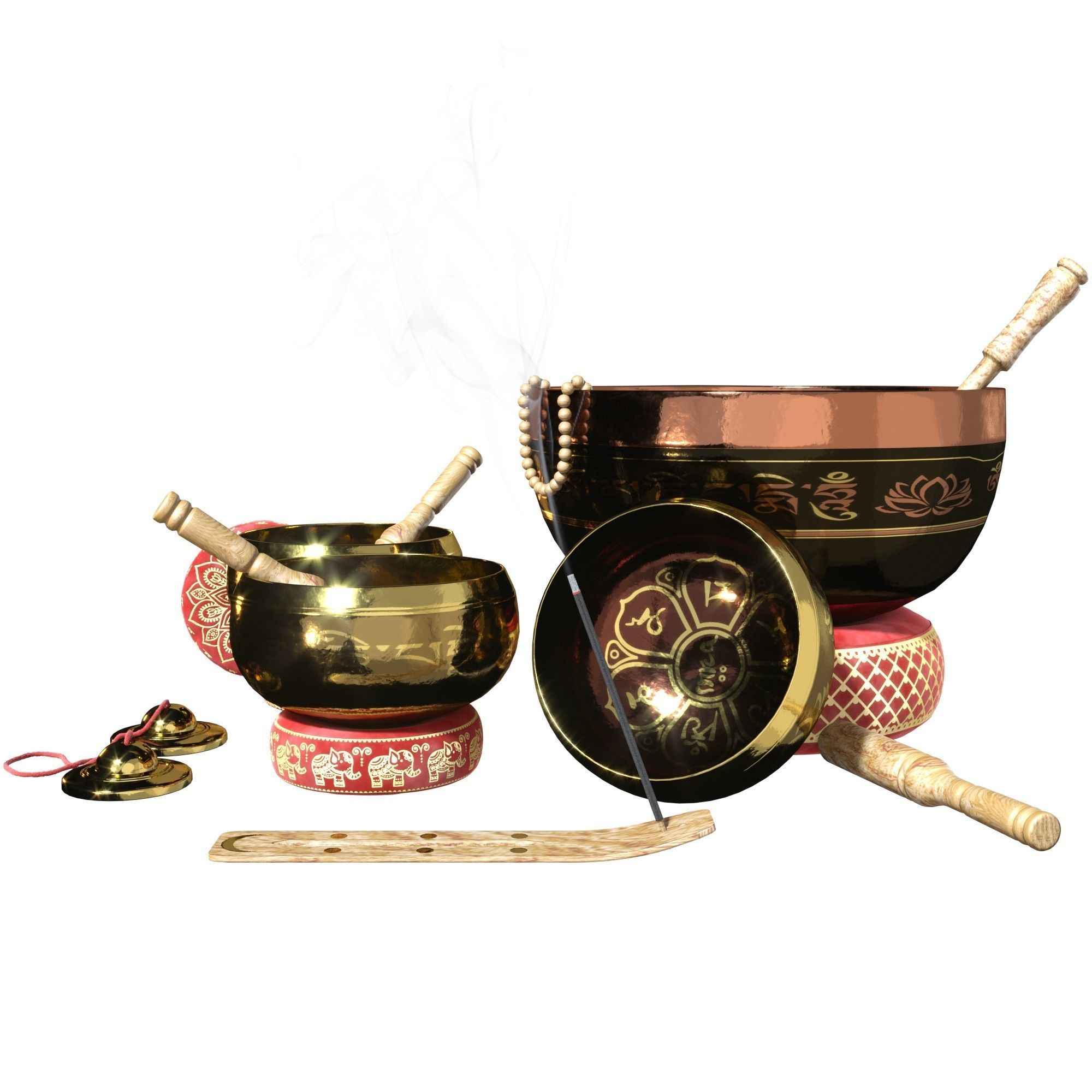 Tibetan singing bowls for SPA 3D model_6