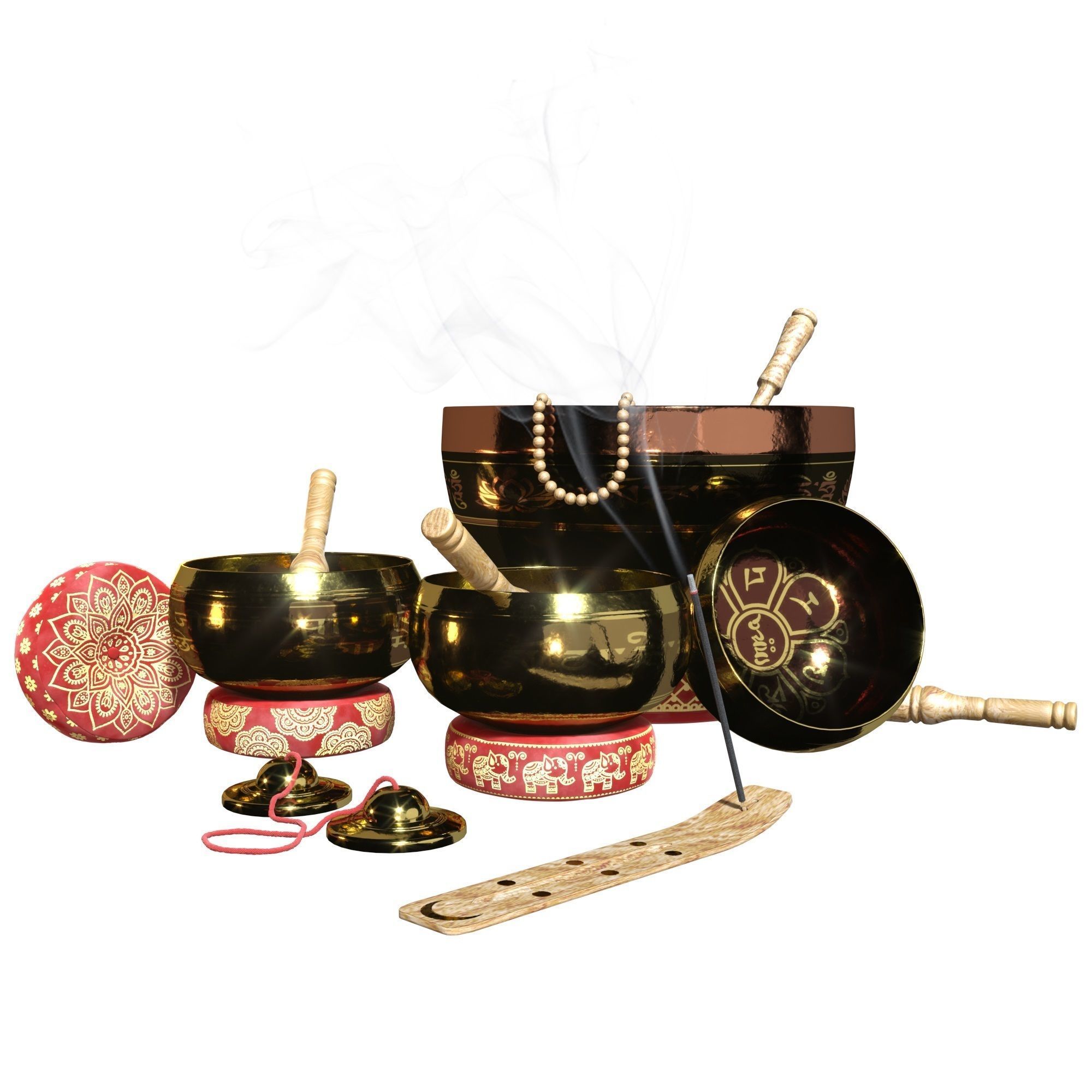 Tibetan singing bowls for SPA 3D model_4