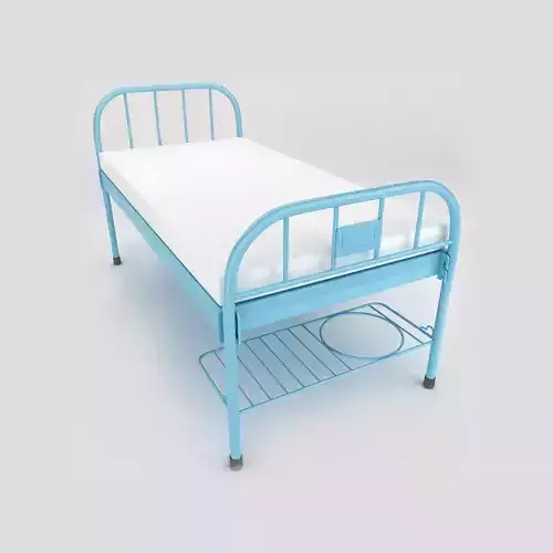 Hospital patient bed 3d model 