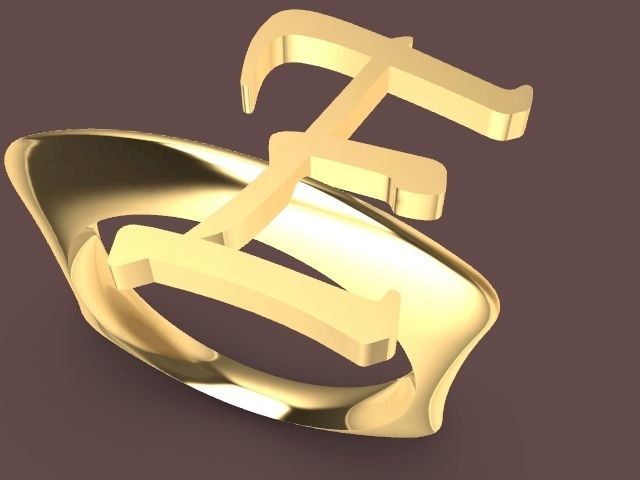 e alphabet designer ring stl verified  3D print model_3