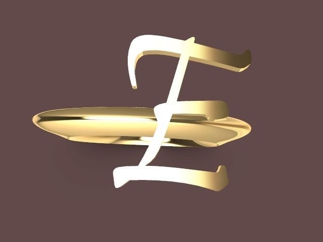 e alphabet designer ring stl verified  3D print model_7
