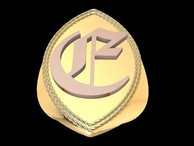 e alphabet designer ring stl verified  3D print model_14