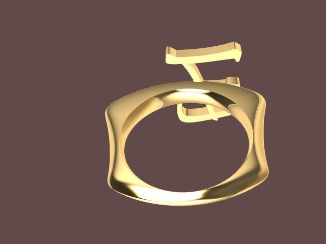 e alphabet designer ring stl verified  3D print model_2