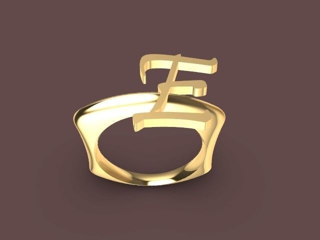 e alphabet designer ring stl verified  3D print model_6