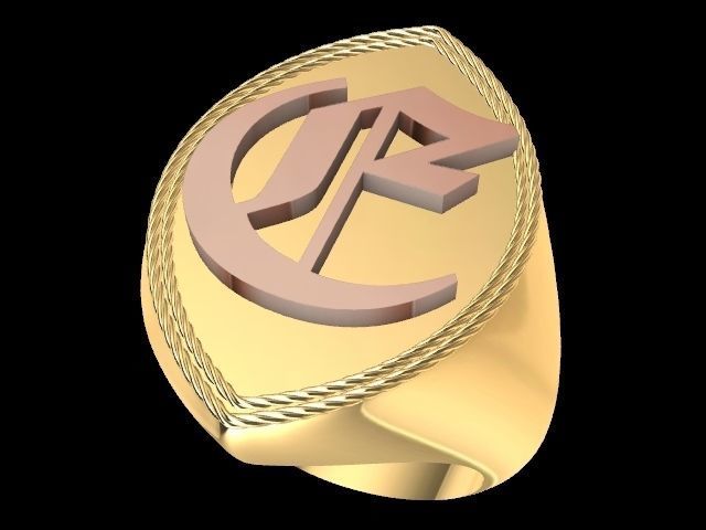 e alphabet designer ring stl verified  3D print model_10