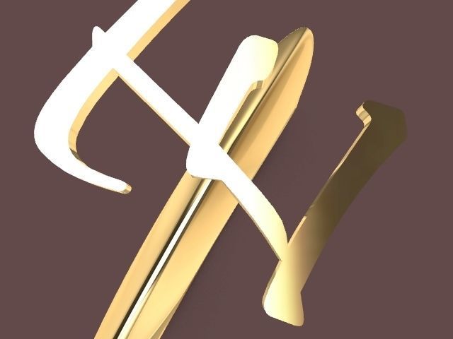 e alphabet designer ring stl verified  3D print model_5