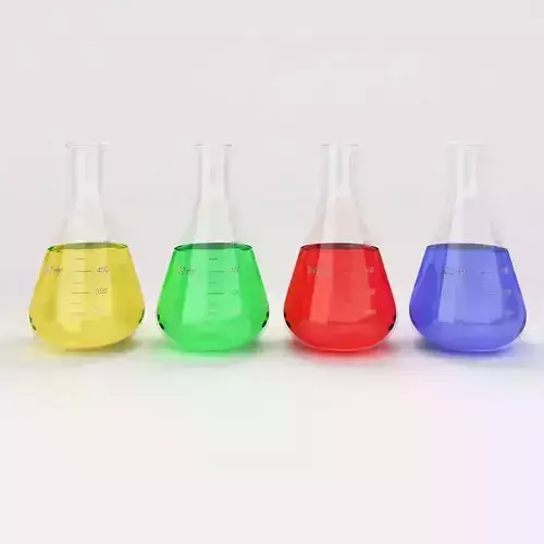 Flask 3d model glass