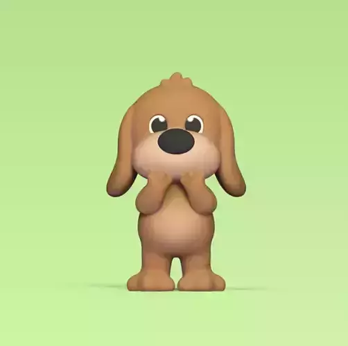 Surprised Dog 3D print model