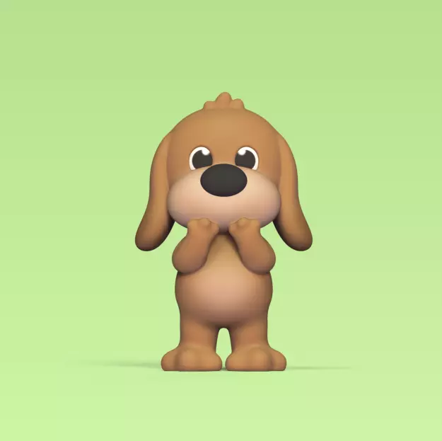 Surprised Dog 3D print model_0