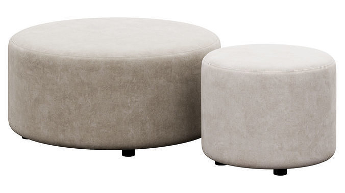 Block Party Round Ottoman by Poppin 3D model 7