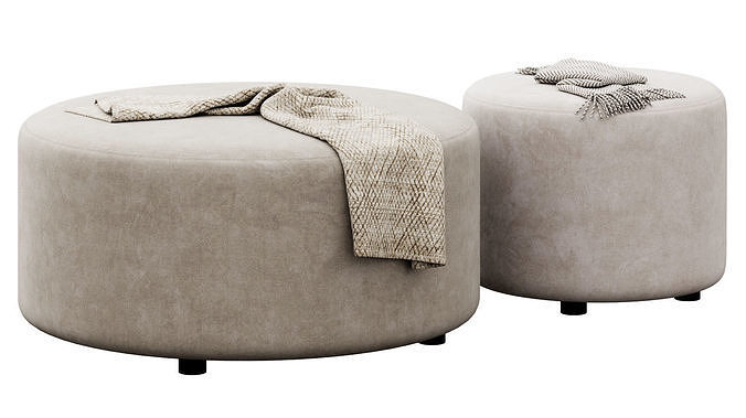 Block Party Round Ottoman by Poppin 3D model 6