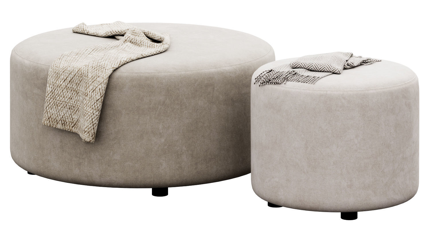 Block Party Round Ottoman by Poppin 3D model_7