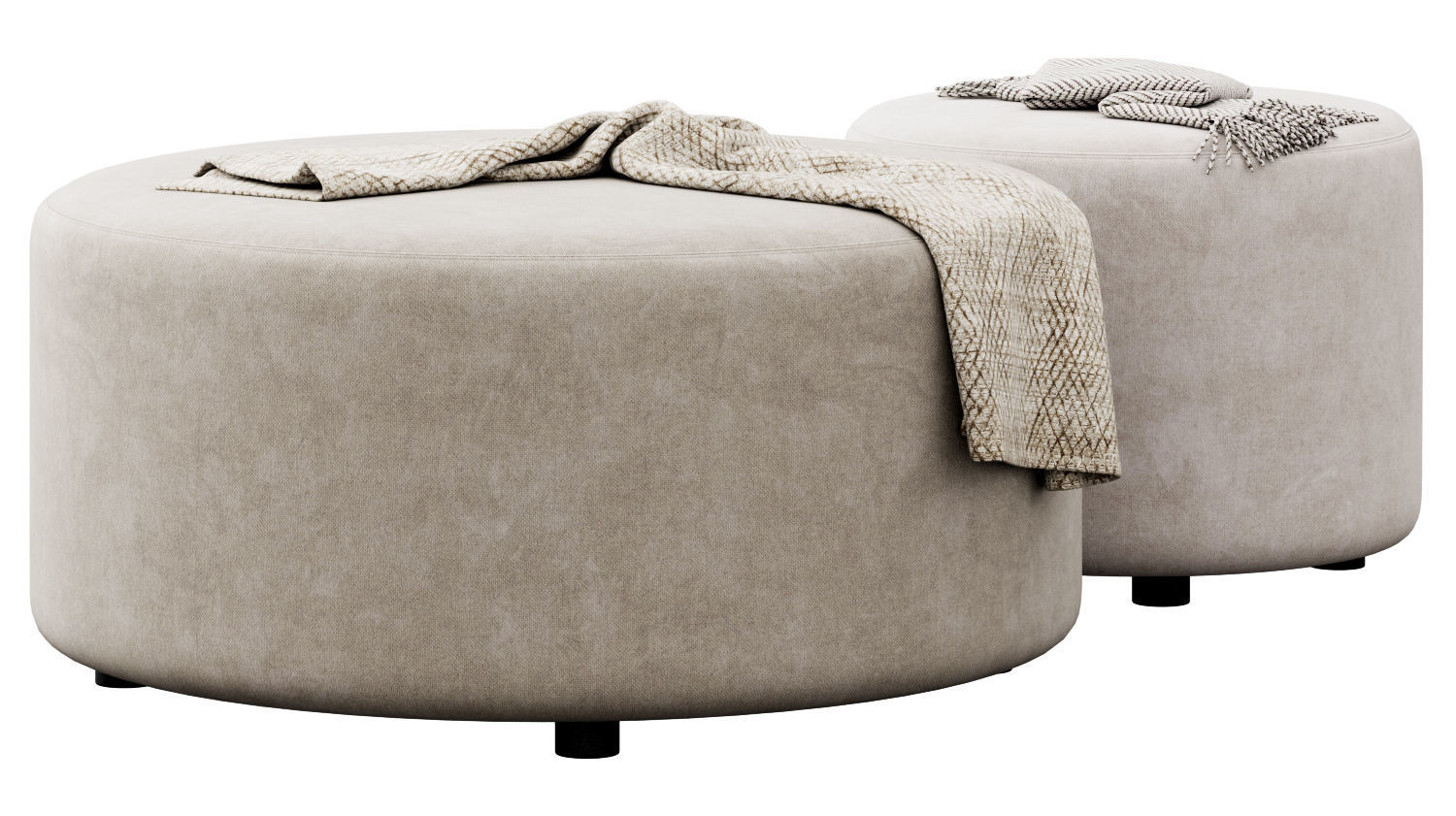 Block Party Round Ottoman by Poppin 3D model_13