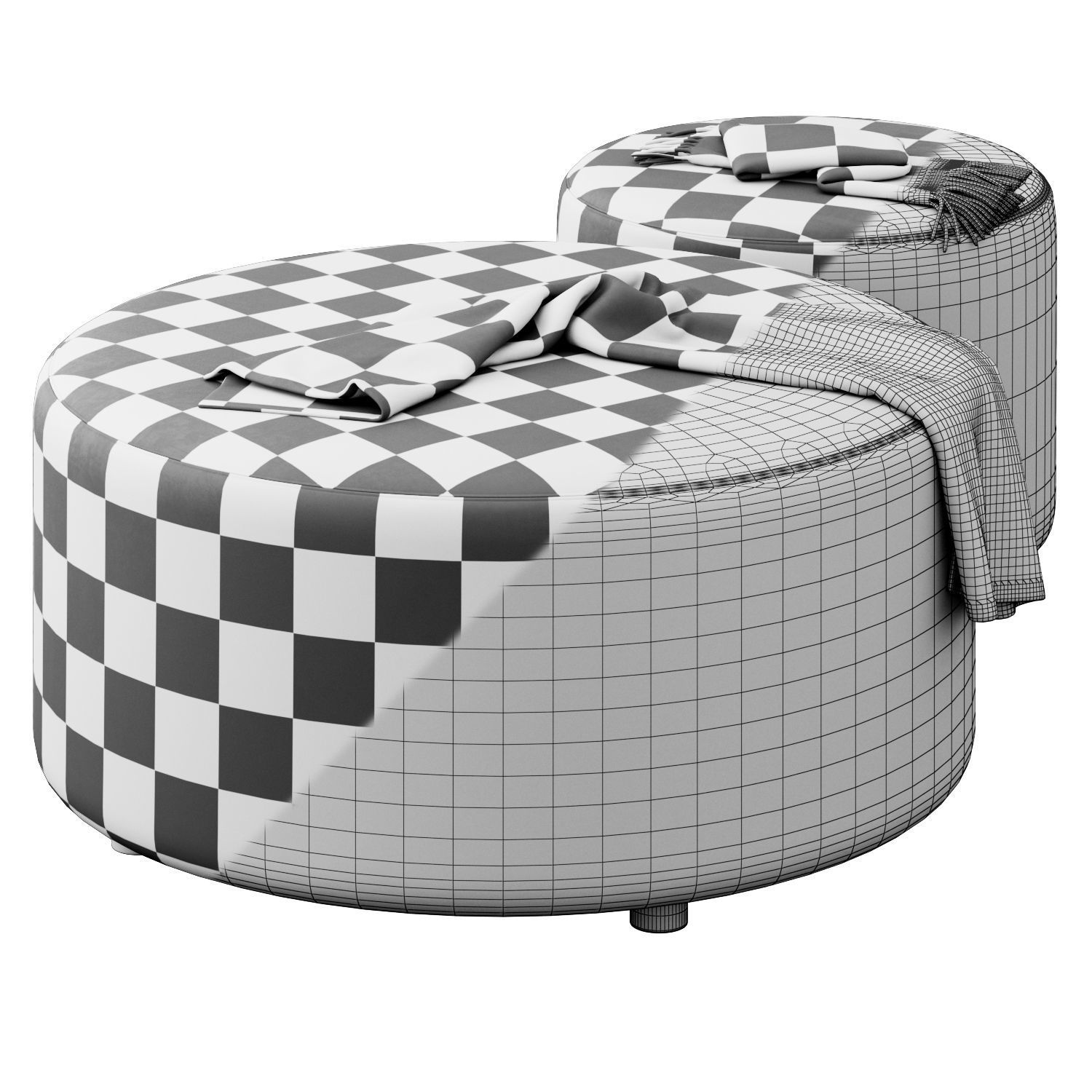 Block Party Round Ottoman by Poppin 3D model_3