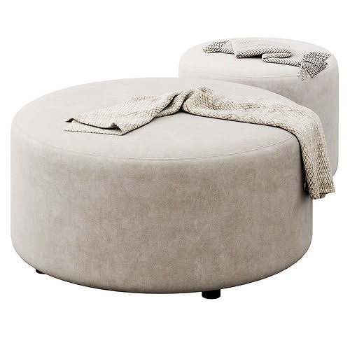 Block Party Round Ottoman by Poppin 3D model 3