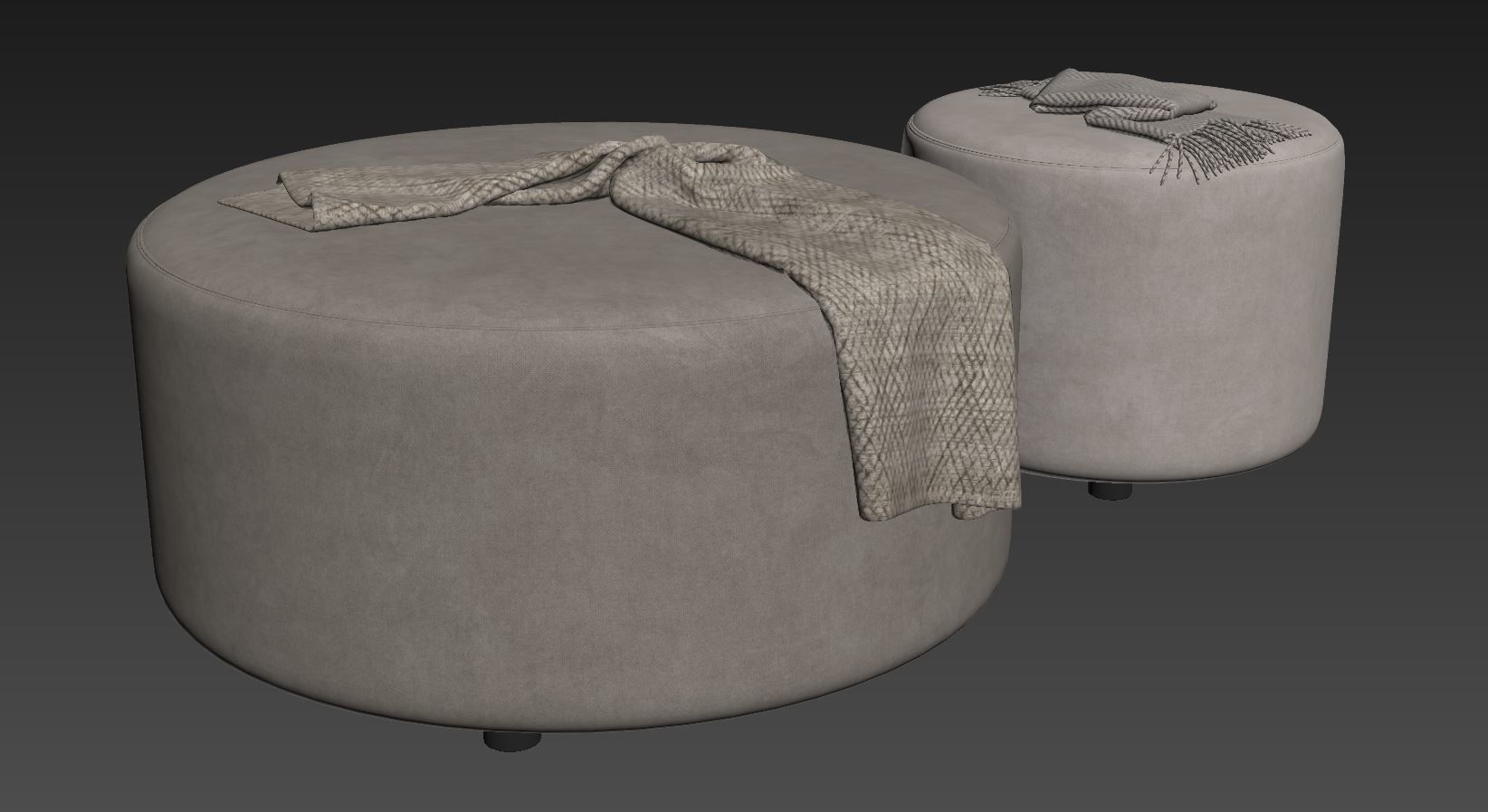 Block Party Round Ottoman by Poppin 3D model_8