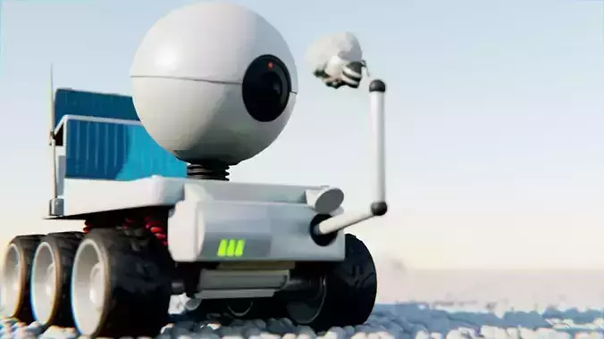 Space rover rigged  - animated rover 3D model