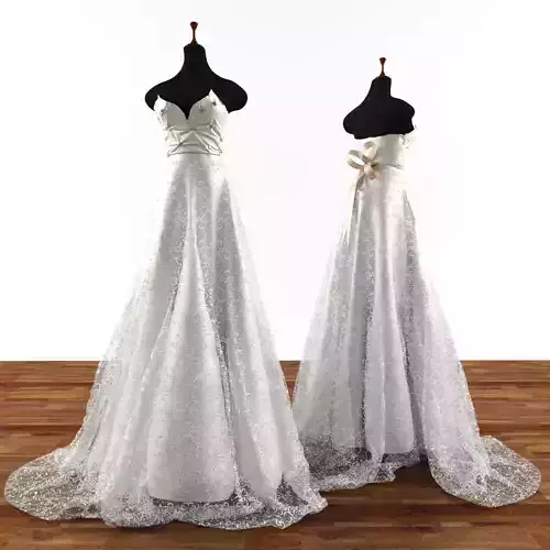 wedding dress cloth 3D model