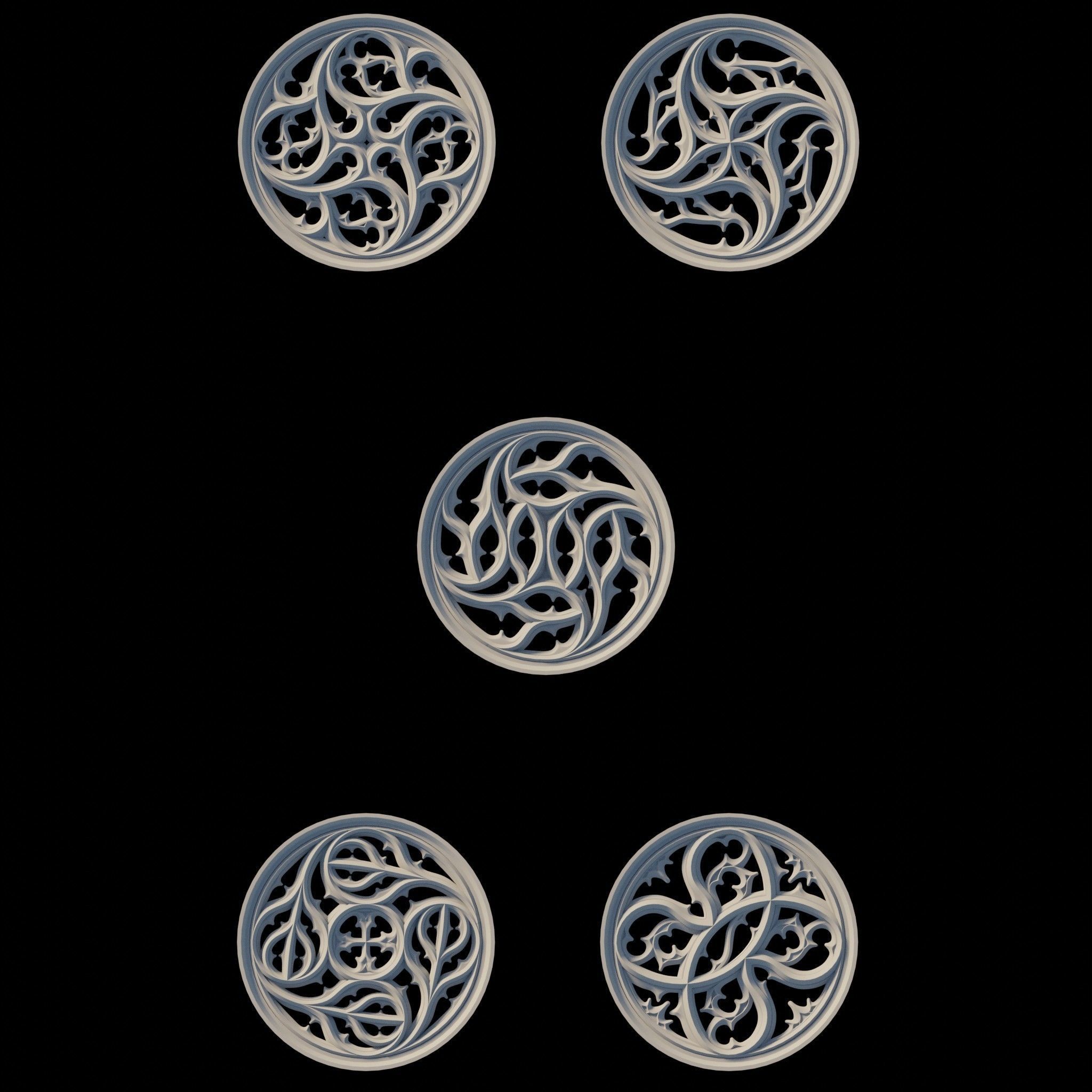 Gothic Ornaments VOL02 40 Geometrical Tracery 3D model_4