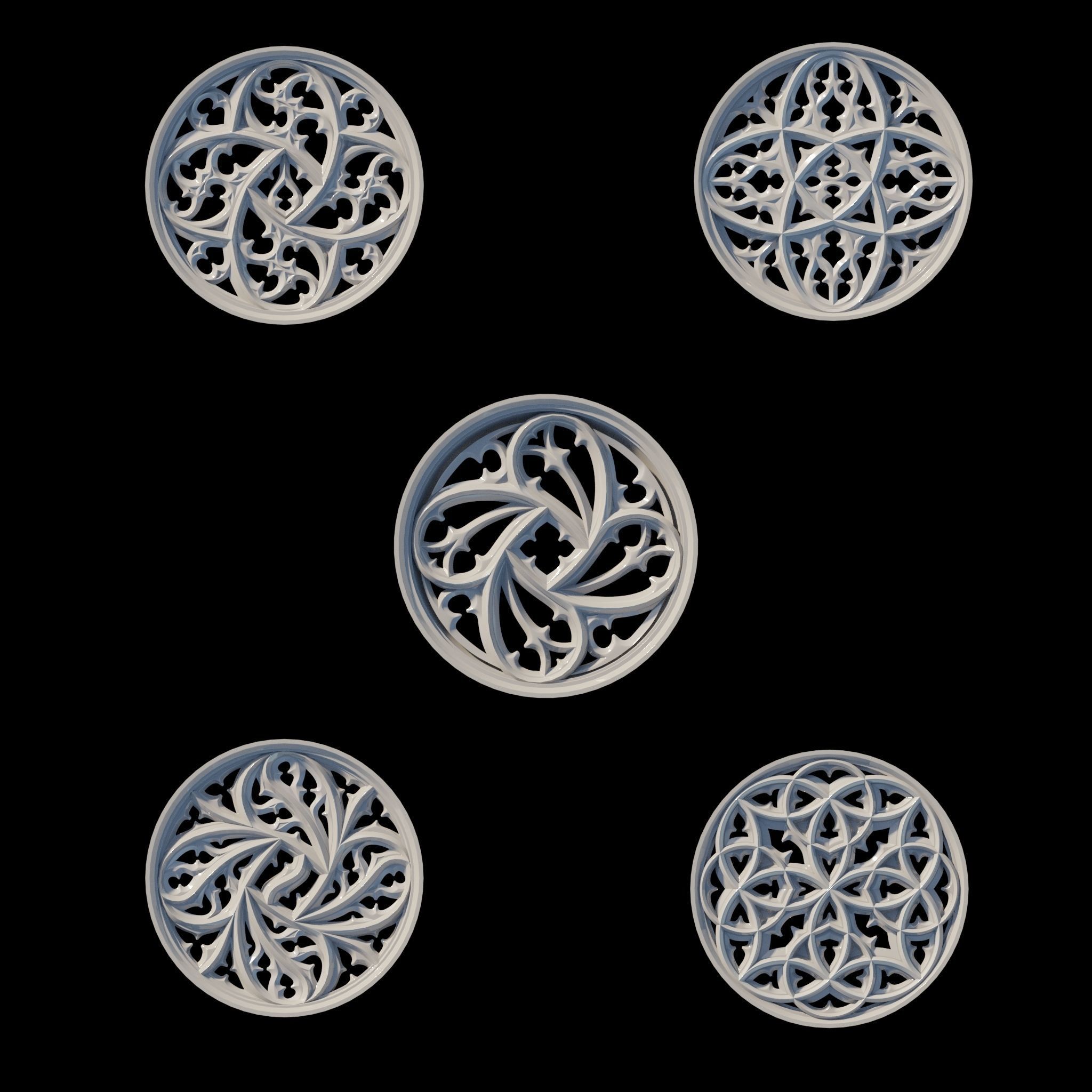 Gothic Ornaments VOL02 40 Geometrical Tracery 3D model_7