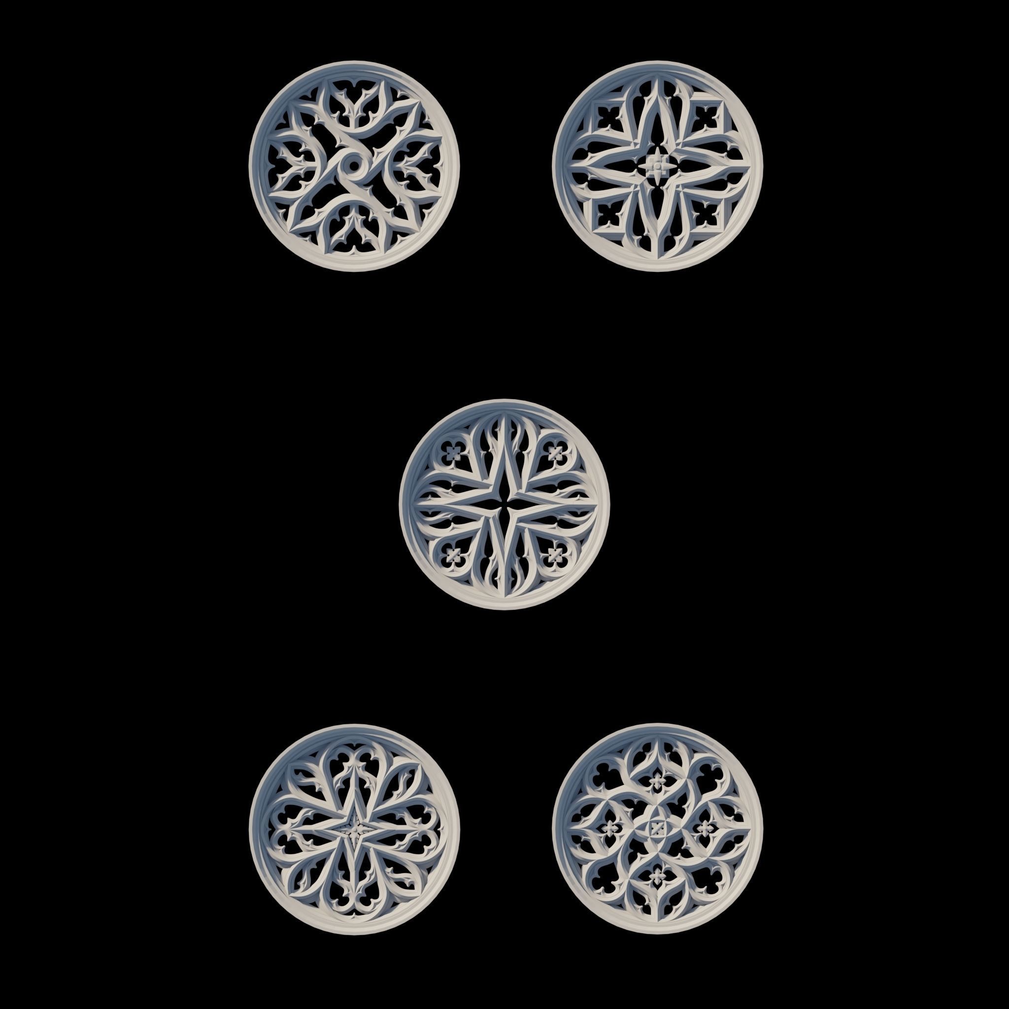 Gothic Ornaments VOL02 40 Geometrical Tracery 3D model_9