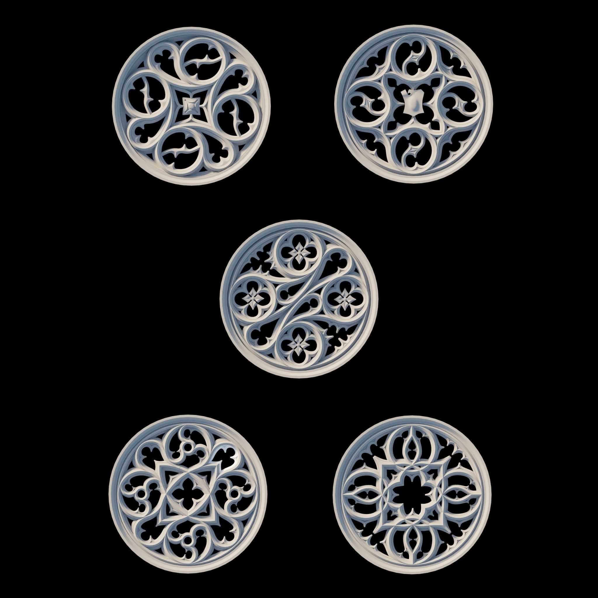 Gothic Ornaments VOL02 40 Geometrical Tracery 3D model_6
